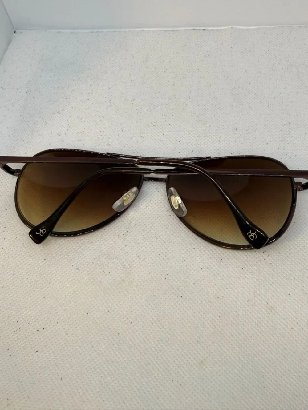Jessica Simpson J402 Bronze Brown Gradient Aviator Sunglasses Metal Women's